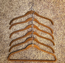 6 Closet Hangers  JM Joy Mangano HSN Tan Non Slip Flocked - £5.94 GBP