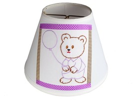 Child&#39;s New Lamp Shade Up-cycled from Vintage Teddy Bear Quilt Block - £14.91 GBP