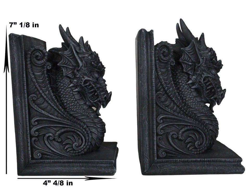 Dragonstone Gothic Guardian Of Bibliography Dragon Bookend Set of Two Figurine Item image 8