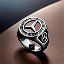 Mercedes Ring, Mercedes Benz ring, 925 sterling silver latest design 3d Ring - £76.73 GBP