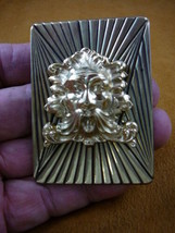(b-gm-5) Green man nature AEOLUS Wind God face Mask pin pendantbrass brooch wow - £18.66 GBP