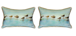 Pair of Betsy Drake Avocets Large Pillows 15 Inch x 22 Inch - £71.21 GBP