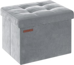 Songmics Small Storage Ottoman, Foldable Velvet Storage Box, Storage Che... - £33.03 GBP