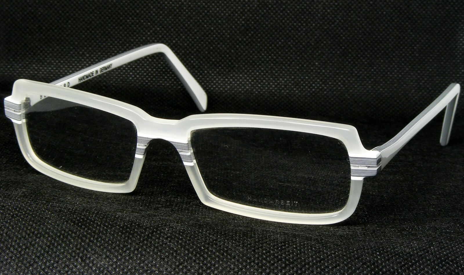 BERNHARD PETE 0161 LIGHT GRAY WHITE BLACK HANDMADE UNIQUE EYEGLASSES 52-... - $97.17
