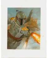 Dave Dorman Signed Star Wars Original Art Painting ~ Boba Fett in Action - $989.99