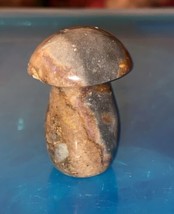 Stone Crystal Mushroom Agate Brown &amp; Gray  Polished  1” W X 1.5” H - £6.06 GBP