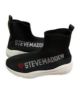 Steve Madden Black Bling Logo Sock Bootie Sneaker Womens Size 9M - £33.26 GBP