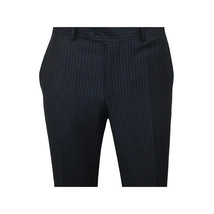 Men Suit BERLUSCONI Turkey 100% Italian Wool Super 180's #Ber29 Navy Blue Stripe image 9