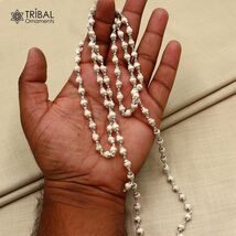 54 / 108 beads 925 solid silver tulsi mala navkar jaap mala necklace ch619 - $117.80+