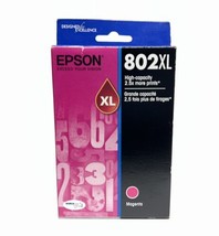 Epson 802XL Magenta High Yield Ink Cartridge T802XL320 Exp 12/ 2024+ Retail Box - $29.68