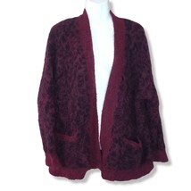 MADEWELL Alpaca Wool Marron Black Leopard Print Cardigan Sweater sz Sm - £43.51 GBP