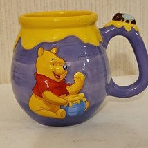 Disneyland Paris Coffee Mug Winnie The Pooh 3D Raised Relief Potbelly Ceramic - £20.91 GBP