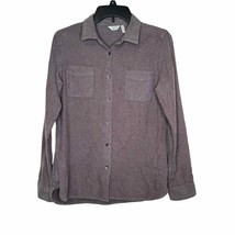 Woolrich Women&#39;s Top Button Up Shirt Double Pockets Long Sleeve Purple Plus 24R - £12.65 GBP