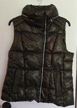 Womens L Marc New York Andrew Dark Olive Green Puffy Puffer Hooded Hoodi... - $39.31 CAD