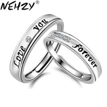 NEHZY Epoxy LOVE English Silver eternity ring for men and women couple models ri - $9.65