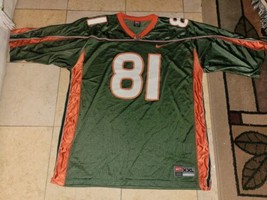 NikeVintage 90s University Of Miami Hurricanes #81 UM Football Jersey Men&#39;s  XXL - £33.96 GBP