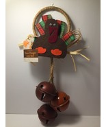 Door Hanger with Bells Thanksgiving Turkey Perfect Harvest - £8.35 GBP