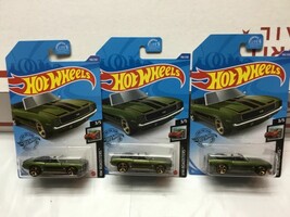 2020 Hot Wheels ‘69 Camaro Convertible  Green Lot of 3 - £4.66 GBP