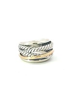 David Yurman 14k Gold &amp; Sterling Silver Ring Size 6 Estate DY678 - $485.10