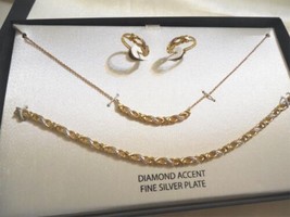 Department Store 18k Gold/SS Plate Infinity Necklace Set T702 $200 - £77.67 GBP