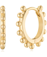 Women Earrings Gold Huggie Hoop 14K Small Simple Hypoallergenic Everyday... - $26.73 CAD