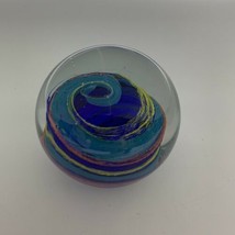 VINTAGE Handmade Paperweight Crystal Ball Abstract Swirl Glass Orb Globe Gift KG - £19.71 GBP
