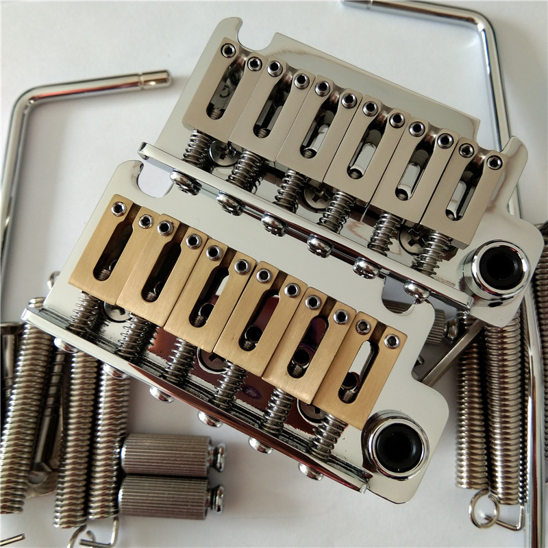 6 Strings Electric Guitar Double Wave Bridge With Tremolo Bar Chrome Blo... - $34.90+