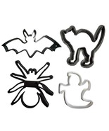 Spooky Creatures Halloween Ghost Bat Spider Set Of 4 Cookie Cutters USA ... - £5.60 GBP