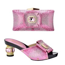 Rhinestones Shoes And Bag Set Italian Luxury Crystal Sandals Bridal Party Shoes - £42.72 GBP+