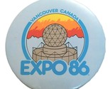 Vtg Piinback Button Expo 86 Vancouver British Columbia Canada 3&quot;D Bag 2 - $4.42