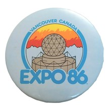 Vtg Piinback Button Expo 86 Vancouver British Columbia Canada 3&quot;D Bag 2 - £3.47 GBP