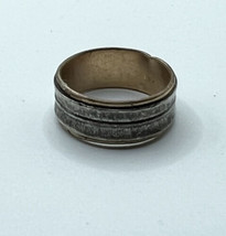 Mid-Century Vargas Gold Filled &amp; Sterling Ring Double Band Unisex Size 5.75 - £15.86 GBP