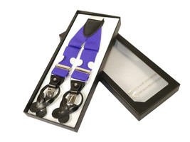 ELEGANT Suspenders Clip on and Button Option for Slacks or Suit Pants Purple image 2
