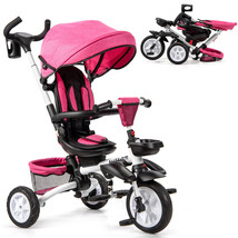 6-In-1 Kids Baby Stroller Tricycle Detachable Children Learning Toy Bike Pink - £159.12 GBP