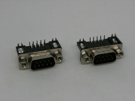 2x Serial Port Jack RS232 DB9 DR9 Male 9 Pins Male 90 Degrees Data Connection - £7.43 GBP