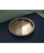 vintage international silver co. round serving drink high side tray shab... - $732.90 MXN