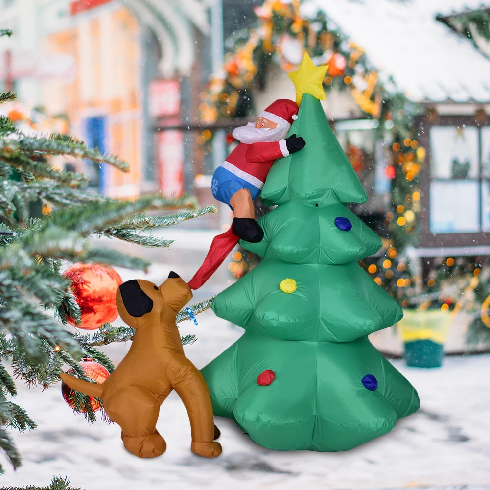 1.8m Inflatable Dog Bite Christmas Tree High Brightness LED Light Inflatable Old - £107.31 GBP