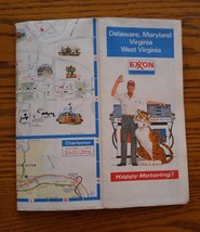 000 Vintage 1973 Exxon Travel Map MD VA DE WV Folding Virginia Maryland ... - $7.99
