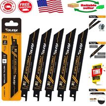 5-Pack Heavy-Duty 6-Inch Bi-Metal Reciprocating Saw Blades, 14TPI - Meta... - $420.73 MXN