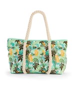 No Boundaries Beach Tote Rope Tote Green With Palm Leaves NEW - £11.82 GBP