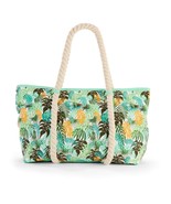No Boundaries Beach Tote Rope Tote Green With Palm Leaves NEW - €14,33 EUR