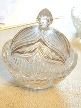 Vtg.Princess House Crystal Vanity Crystal Candy Bowl, Gold 24K Finished. Rare - £21.25 GBP