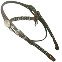Kustom Kraft Sterling Silver Braided Futurity Knot Browband Ranch Headstall - £431.10 GBP