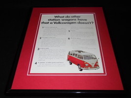1966 VW Volkswagen Station Wagon 11x14 Framed ORIGINAL Advertisement - $44.54