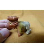 (Y-MOO-WB-15) small gray red white buck MOOSE stone SOAPSTONE figurine PERU - $11.78 CAD