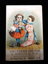Victorian Trade Card Christmas Fancy Hosiery Underwear Albany NY J. Simc... - $462.01 MXN