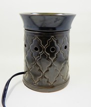 Scentsy Morocco Full Size Wax Warmer Ceramic Electric Dark Sage Green - £19.65 GBP