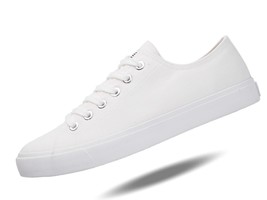 Fear0 Unisex True to Size All White Tennis Casual Canvas Sneakers Shoes ... - £21.03 GBP