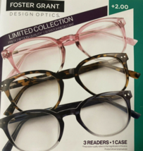 Design Optics F.G LIMITED COLLECTION Reading Glasses 3PK +2.00 (OPEN BOX) - £11.06 GBP