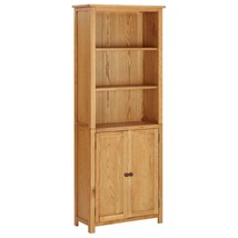 Bookcase with 2 Doors 70x30x180 cm Solid Oak Wood - £197.49 GBP
